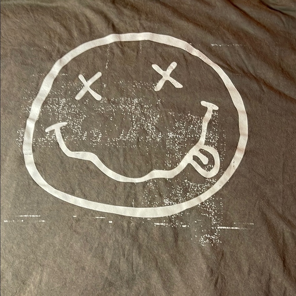 NIRVANA Green Short Sleeve Tee Classic Band Logo - Picture 5 of 5